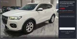 Haval H6 2021 blanc de trois quarts avant — véhicule importé de Chine par Chine Direct Auto